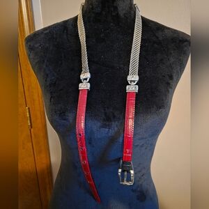 Brighton Reversible Leather and Silver Mesh Belt